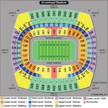 Arrowhead Seating Map Rams Seating Chart With Seat Numbers