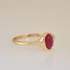 Sublime rare antique uk victorian 1864 ruby & emerald paste 15ct gold ring small. 3