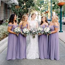 purple chiffon long bridesmaid dresses