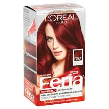 Auburn hair colors are a warm red color that flatters most a super rich dark auburn color can do wonders for thick long textured hair. L Oreal Paris Feria Power Reds High Intensity Shimmering Colour Highlightening Permanent Haircolor Kit R57 Intense Medium Auburn Nationwide Campus