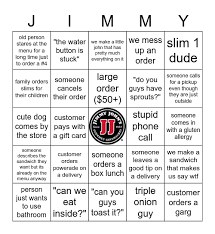 jimmy john s bingo card