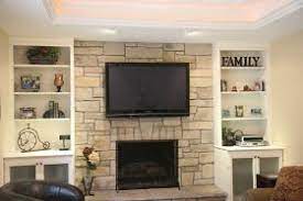 stone fireplace makeover