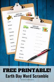 Printable resources for kids learning english. Free Printable Earth Day Word Scramble