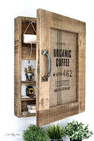 diy wood coffee bar cabinet with door