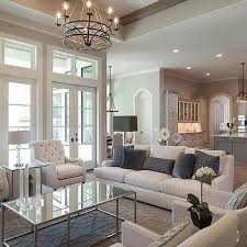 Chandelier Above Coffee Table Design Ideas
