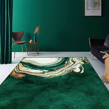 art deco green marble area rug living