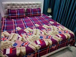 cotton bajaj casement double bed sheet