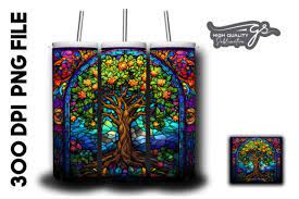 Stained Glass Tree Of Life Background