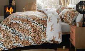 off brushed cotton printed duvet cover
