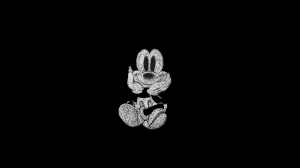 Easy Mickey Mouse Drawing Black Chart Paper Youtube