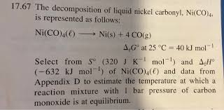 liquid nickel carbonyl chegg