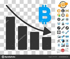 Bitcoin Recession Bar Chart Icon With Bonus Stock Vector