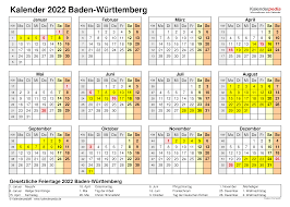 Jul 22, 2021 · ferien bayern 2021 als pdf oder excel. Kalender 2022 Baden Wurttemberg Ferien Feiertage Word Vorlagen