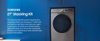 Install a stackable washer and dryer and you can avoid hanging clothes outdoors. Amazon Com Samsung Skk8k 27 Stacking Kit Home Improvement