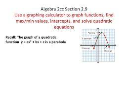 quadratic function y ax 2 bx c