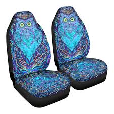 Psychedelic Owl Car Seat Covers Vibrant