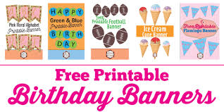 Google+ cover image, flyer (us letter), poster, instagram post, a4, facebook. Free Printable Birthday Banner Ideas Mandy S Party Printables