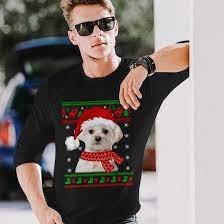 maltese dog ugly sweater christmas