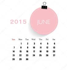 2015 Calendar Monthly Calendar Template For June Vector