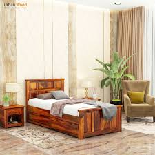 Pure Sheesham Wood Single Bed Designs