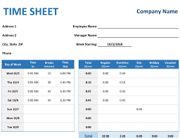 Free Printable Weekly Employee Time Sheets Multiple