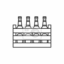 Beer Wooden Box Icon In Outline Style