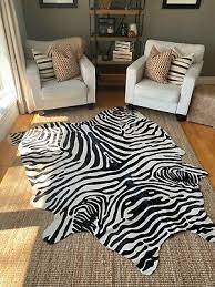 zebra cowhide rug size 7 x 6