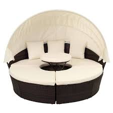 rattan round daybed with canopy