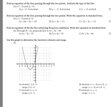find an equation of the line passing