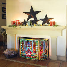 Stained Glass Fireplace Screen Signals