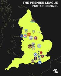 View the latest premier league tables, form guides and season archives, on the official website of the premier league. English Premier League Teams 2020 2021 Mapporn