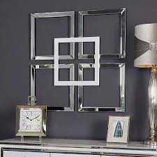 Silver Mirrored Geo Mirror Wall Art