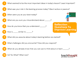 50 learning reflection questions for