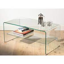 Tier Clear Bent Glass Coffee Table