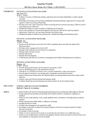 Creating a promising accounting and finance resume has never been simpler. Finance Accounting Manager Resume Samples Velvet Jobs