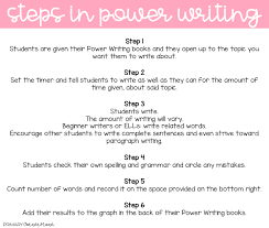Building Writing Stamina With Power Writing Primary