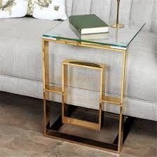 Modern Metal Square End Side Table Home