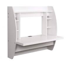 Rectangular White Floating Desk With