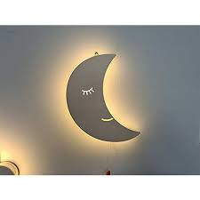 Wooden Moon Night Light Wall Mounted