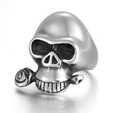 men boy skull biker rings jewelry size