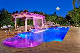 You are able to completely transform your backyard into an outstanding natural pool with phenomenal water features. Backyard Resort With Fiber Optic Pool Lighting Mediterran Pools Los Angeles Von Garden View Landscape And Pools Houzz