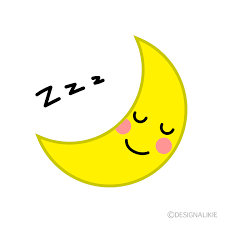 かわいい寝る三日月のイラスト素材｜IllustCute