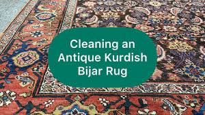 cleaning an antique kurdish bijar rug