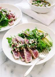 seared ahi tuna with chimichurri sauce