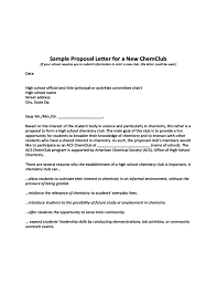 Sample Proposal Letter For A New Chemclub Free Download
