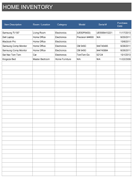 Home Inventory Spreadsheet Free Template For Excel