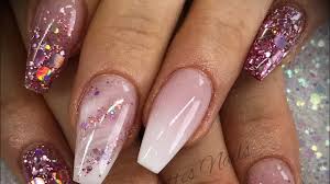acrylic nails pink white design set