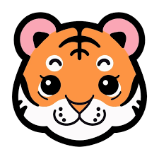 hand drawn cute tiger in doodle style