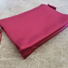 burgundy zippered handbag small makeup