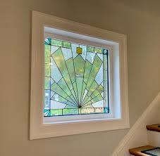 W 282 Art Deco Clears Stained Glass